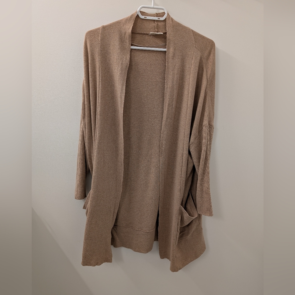 Pact Women's Airplane Cardigan Slouchy Tan Organic Cotton XS/S - Picture 2 of 5